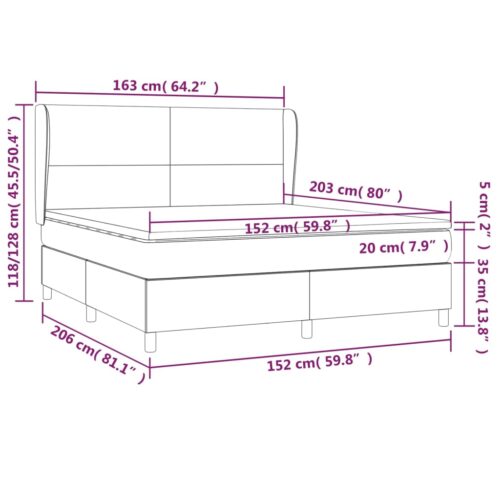 Queen Size Bed Frame with Mattress & Topper Set Faux Leather Black 153x203cm - Image 7