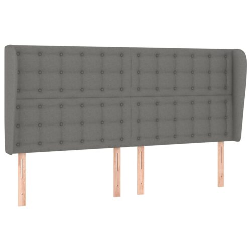Queen Mattress with Bed Frame & Topper Set Fabric Dark Grey 153x203cm - Image 6