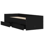 Bed Frame with Drawers Black 90x190cm