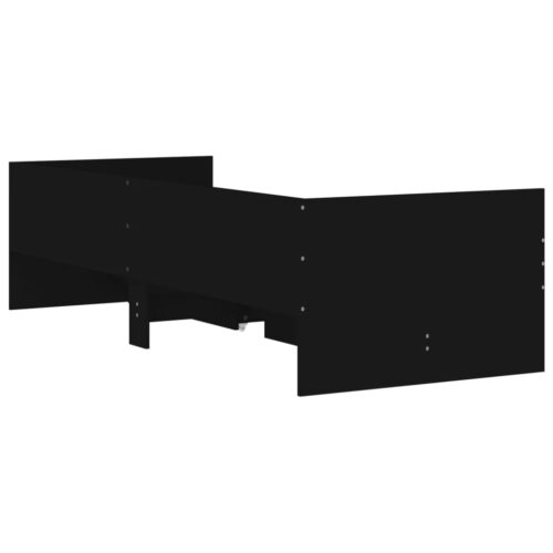 Bed Frame with Drawers Black 90x190cm - Image 8