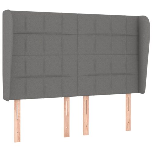 Box Spring Bed with Mattress Dark Grey 137x187cm Double Size Fabric - Image 6
