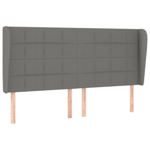 Bed Frame with Spring Mattress & Topper Queen Fabric Dark Grey 153x203cm - Image 6