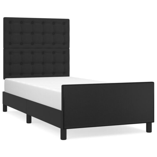 Bed Frame Black 107x203cm King Single Size Velvet - Image 2
