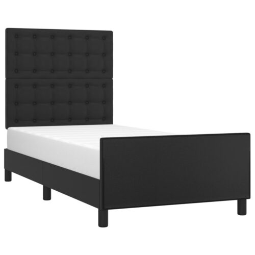 Bed Frame Black 107x203cm King Single Size Velvet - Image 3