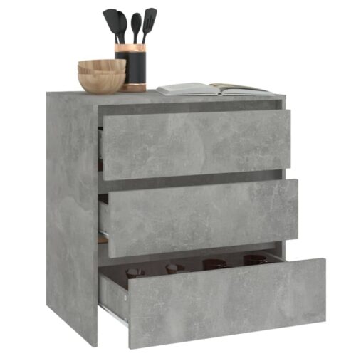 Sideboard Concrete Grey 70x41x75cm Engineered Wood - Image 6