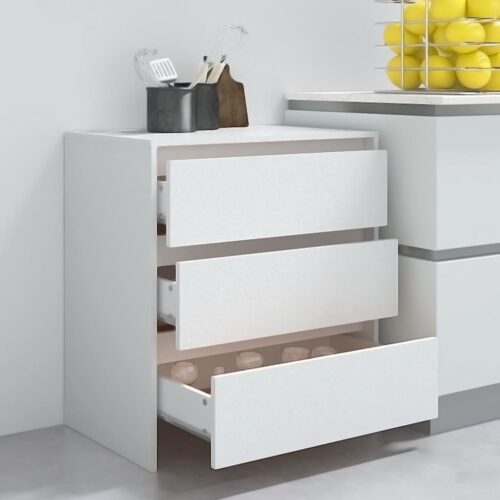 Wooden Chest of Drawers Dresser Tallboy Storage Cabinet Scandi Nightstand Sideboard White - Image 8
