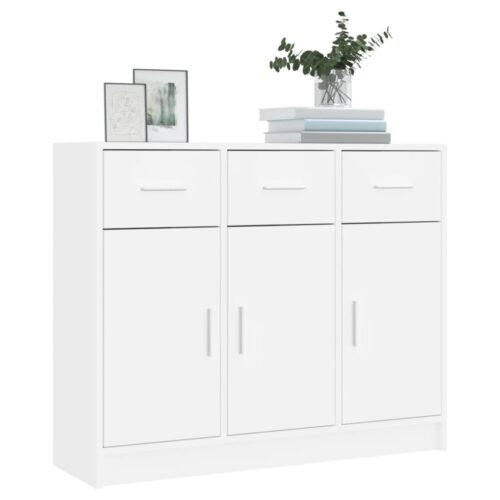 Sideboard White 91x28x75cm Engineered Wood - Image 4