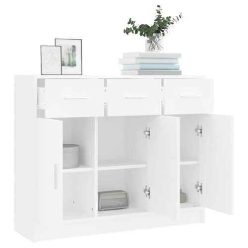 Sideboard White 91x28x75cm Engineered Wood - Image 5