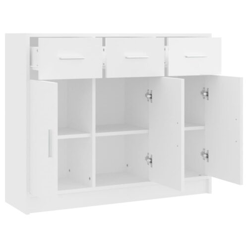 Sideboard White 91x28x75cm Engineered Wood - Image 7