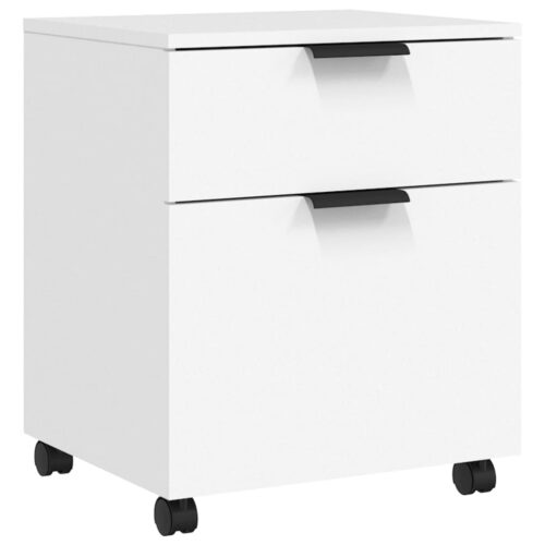 Mobile File Cabinet with Wheels White 45x38x54cm Engineered Wood - Image 2