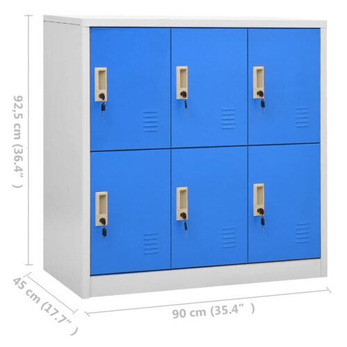 Industrial Steel Locker Cabinet Gym School Office Metal Storage Rack Cupboard Blue 90x45x92.5cm - Image 8