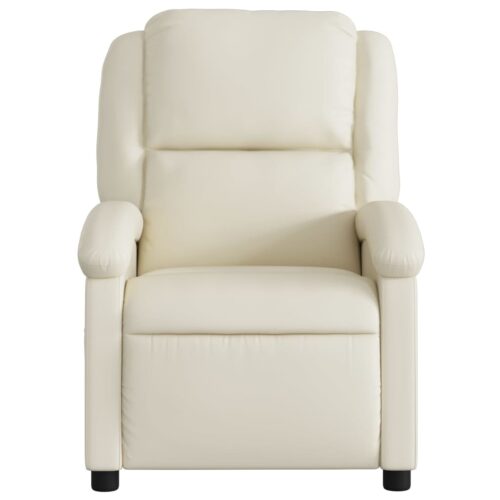 Massage Recliner Chair Cream Faux Leather - Image 7