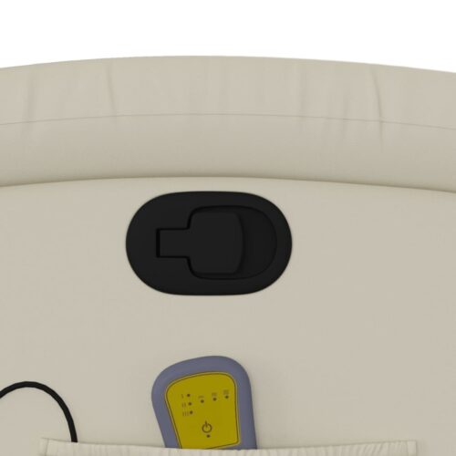 Massage Recliner Chair Cream Faux Leather - Image 10