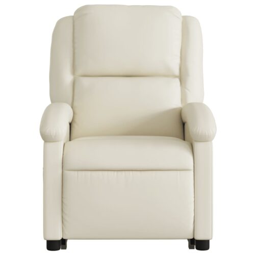 Stand up Massage Recliner Chair Cream Faux Leather - Image 8
