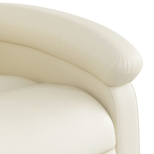 Stand up Massage Recliner Chair Cream Faux Leather - Image 10