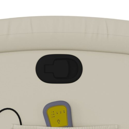 Stand up Massage Recliner Chair Cream Faux Leather - Image 11