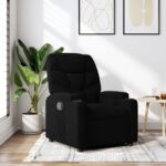 Fabric Recliner Chair Modern Lounge Living Room Sofa Movie TV Couch Armchair Black