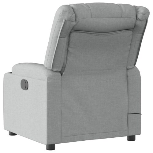 Massage Recliner Chair Light Grey Fabric - Image 4