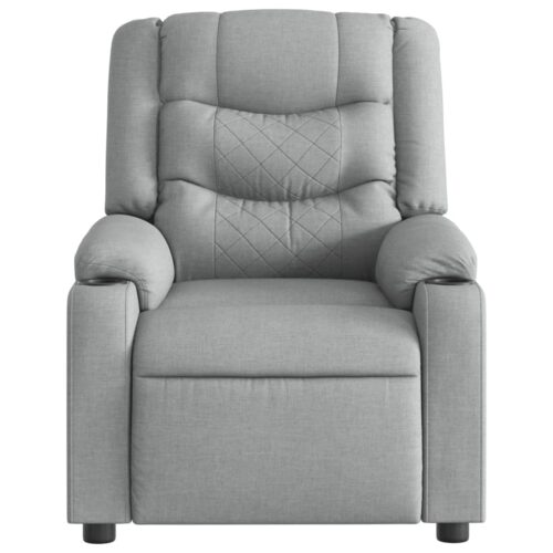 Massage Recliner Chair Light Grey Fabric - Image 7