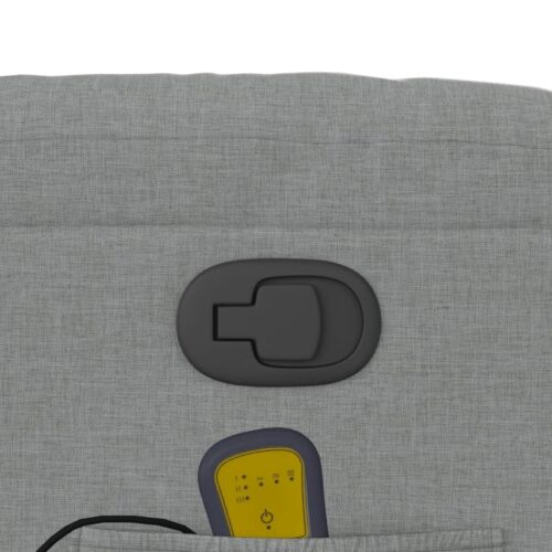 Massage Recliner Chair Light Grey Fabric - Image 10