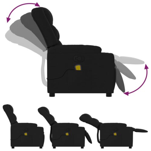 Massage Recliner Chair Black Fabric - Image 5