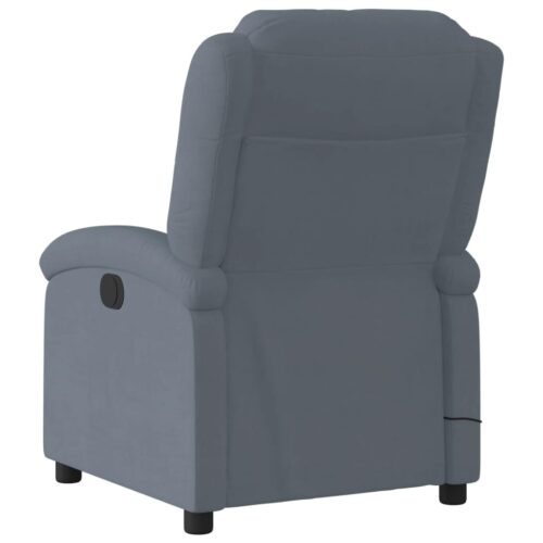 Massage Recliner Chair Dark Grey Velvet - Image 4