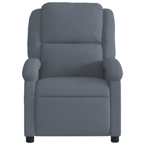 Massage Recliner Chair Dark Grey Velvet - Image 7