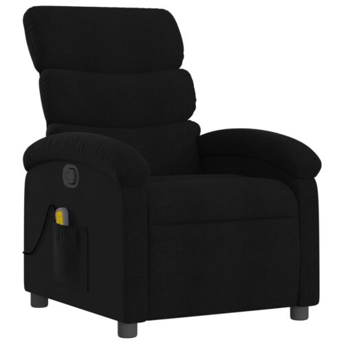 Massage Recliner Chair Black Fabric - Image 3