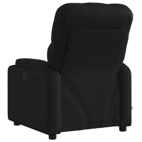 Massage Recliner Chair Black Faux Leather - Image 4