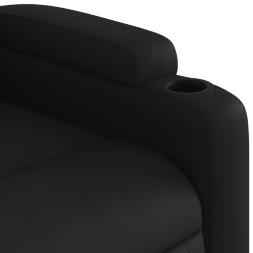Massage Recliner Chair Black Faux Leather - Image 9