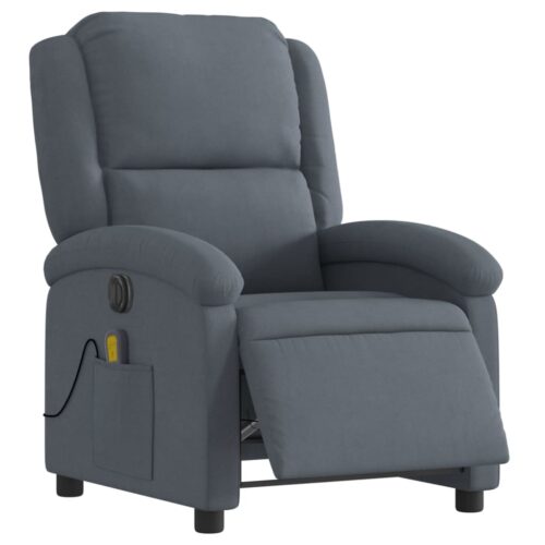 Electric Massage Recliner Chair Dark Grey Velvet - Image 3