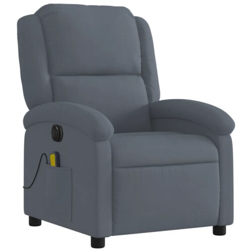 Electric Massage Recliner Chair Dark Grey Velvet - Image 4