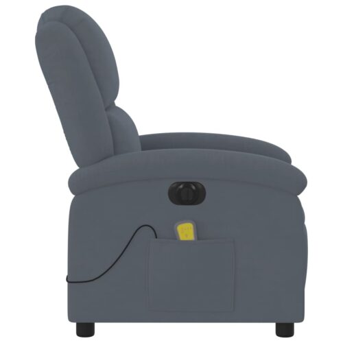 Electric Massage Recliner Chair Dark Grey Velvet - Image 10