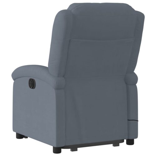 Stand up Massage Recliner Chair Dark Grey Velvet - Image 5