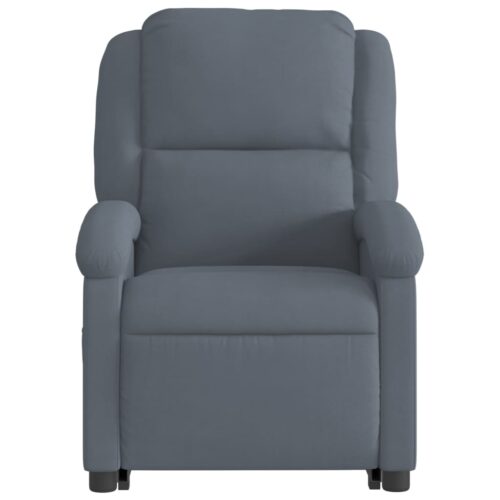 Stand up Massage Recliner Chair Dark Grey Velvet - Image 9