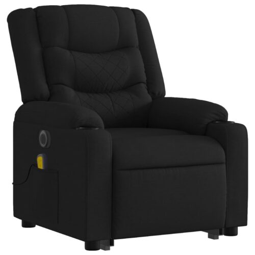 Electric Stand up Massage Recliner Chair Black Fabric - Image 3