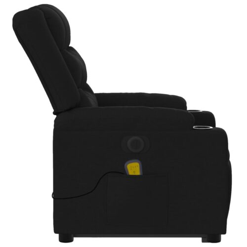 Electric Stand up Massage Recliner Chair Black Fabric - Image 9