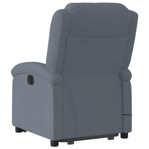 Electric Stand up Massage Recliner Chair Dark Grey Velvet - Image 4