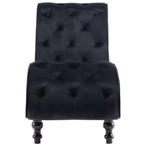 Chaise Lounge Black Velvet - Image 3