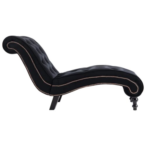 Chaise Lounge Black Velvet - Image 4