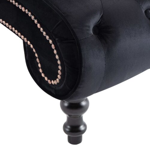 Chaise Lounge Black Velvet - Image 6