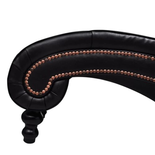 Faux Leather Chaise Lounge Chair Accent Lounger Bedroom Single Sofa Couch Brown - Image 5
