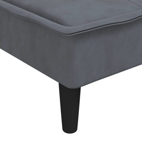 Chaise Longue Dark Grey Velvet - Image 7