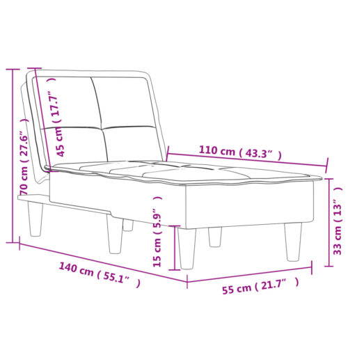 Chaise Longue Dark Grey Velvet - Image 9