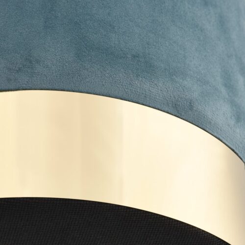 Stool Light Blue Gold Velvet - Image 3
