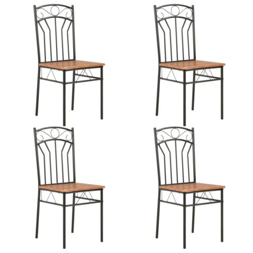 Dining Chairs 4pcs Brown MDF - Image 10