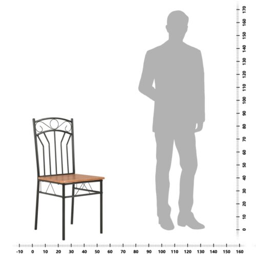 Dining Chairs 4pcs Brown MDF - Image 8