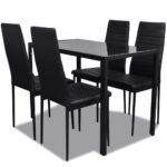 Five-Piece Dining Table Set Black