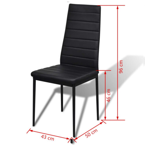 Five-Piece Dining Table Set Black - Image 5