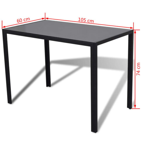 Five-Piece Dining Table Set Black - Image 6
